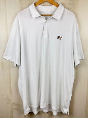 Vineyard Vines Men’s Short Sleeve Edgartown Polo White Orlando Whale Logo 2XL